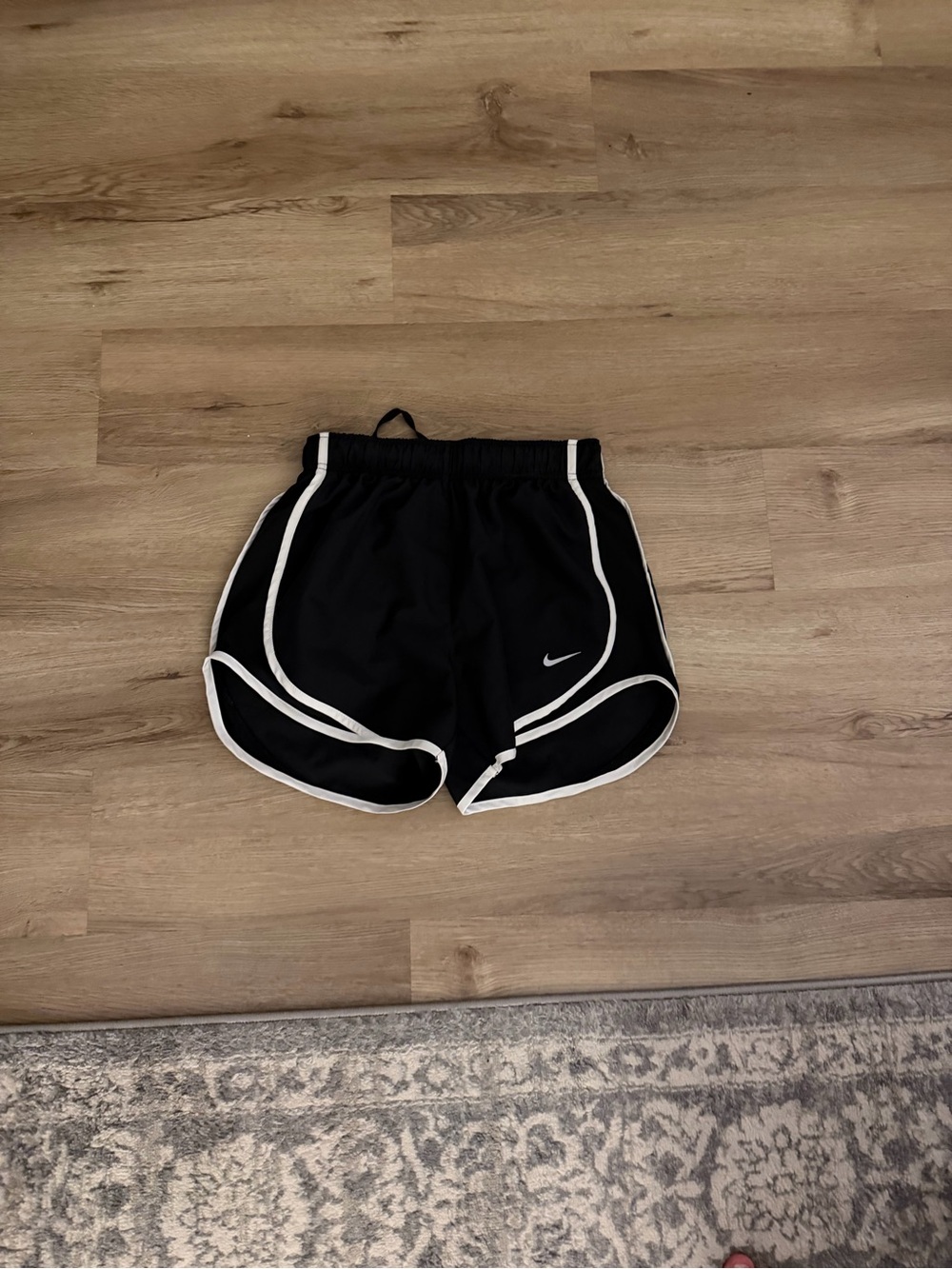 Nike Women's Black Athletic Shorts with White Trim